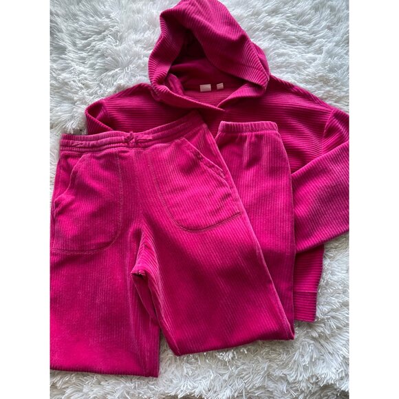 GAP Kids Fuchsia Velvet Ribbed Hoodie & Jogger Set XXL - Picture 10 of 10